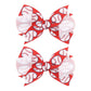 YanJie 2pcs 4'' Baseball Red Bow for Baby Girl Hair Clips Softball Grosgrain Ribbon Hair Accessories Alligator Clips for Toddler