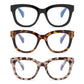 Zxyoo 3 Pack Oversized Blue Light Blocking Reading Glasses For Women, Retro Style Readers With Spring Hinge 300