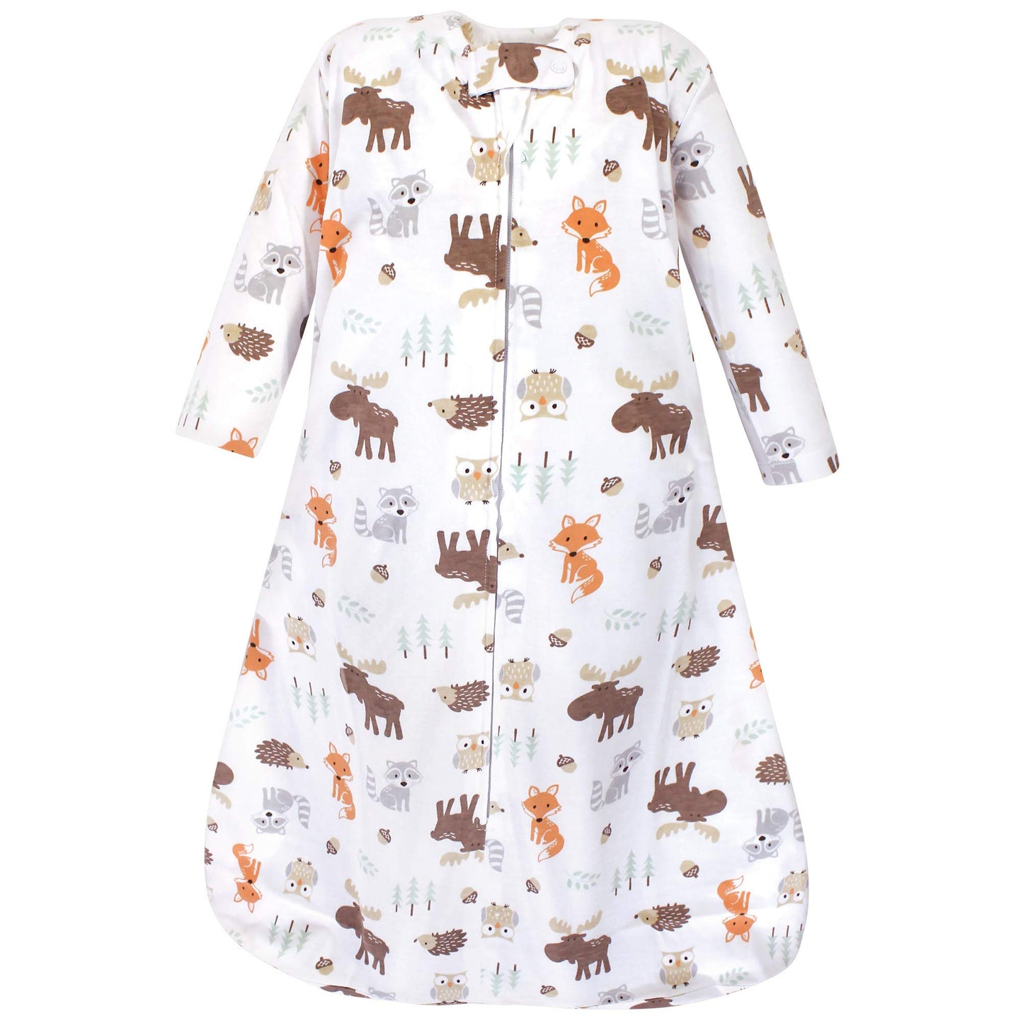 Hudson Baby Unisex Baby Long Sleeve Cotton Jersey Sleeping Bag, Boy Woodland, 12-18 Months