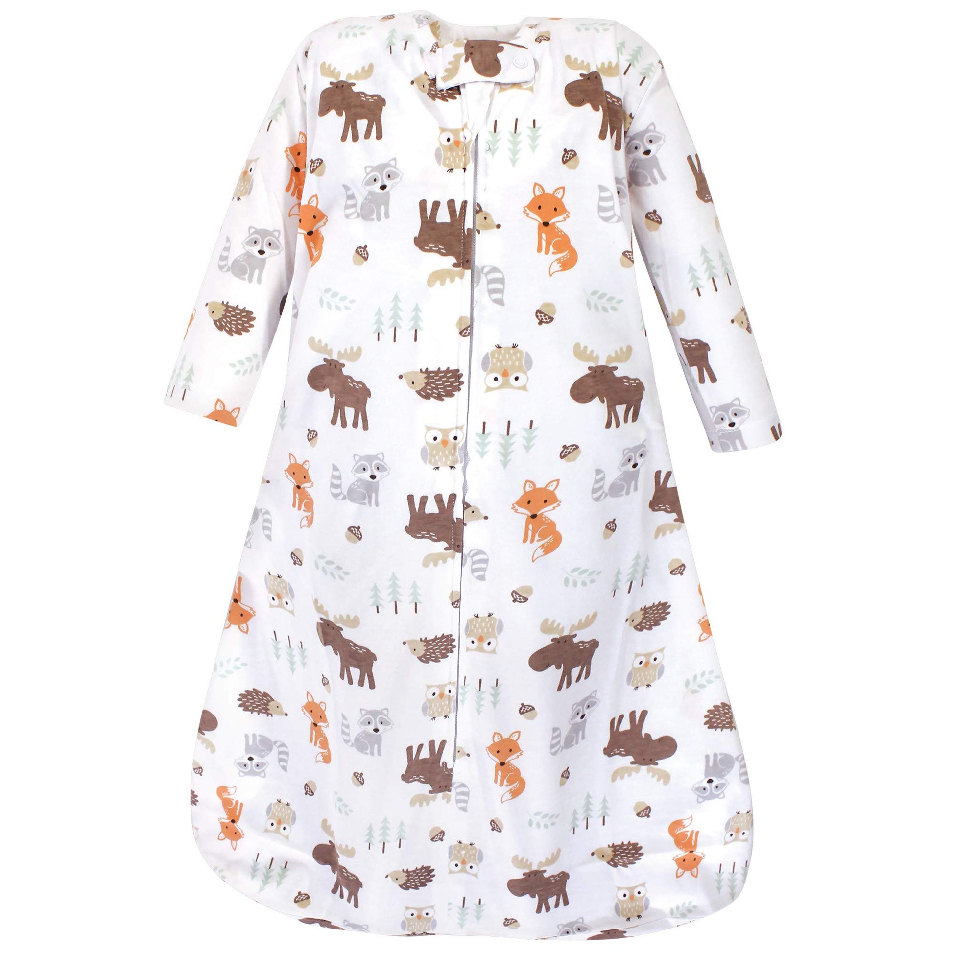 Hudson Baby Unisex Baby Long Sleeve Cotton Jersey Sleeping Bag, Boy Woodland, 12-18 Months