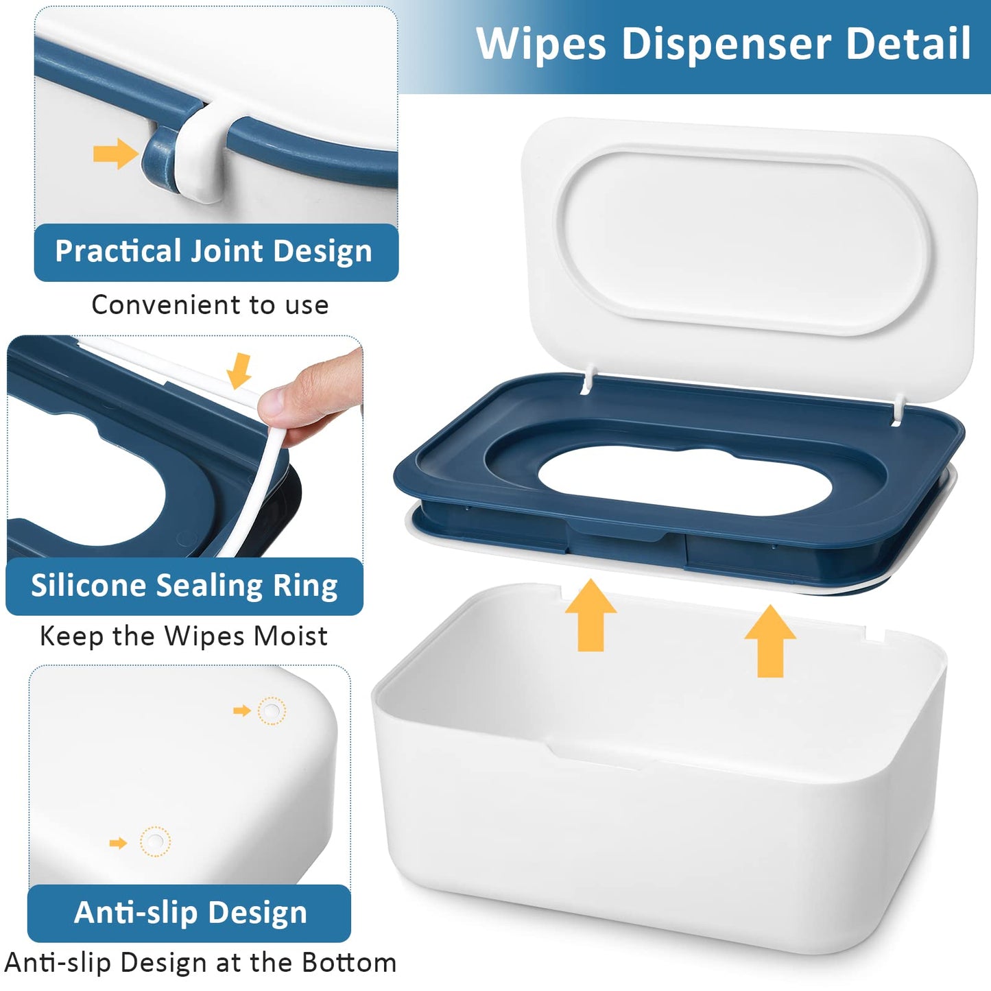 4 Pieces Wipes Dispenser Baby Wipes Case Container Case Wet Wipe Holder With Sealing Design Refillable Baby Wipe Dispenser Easy
