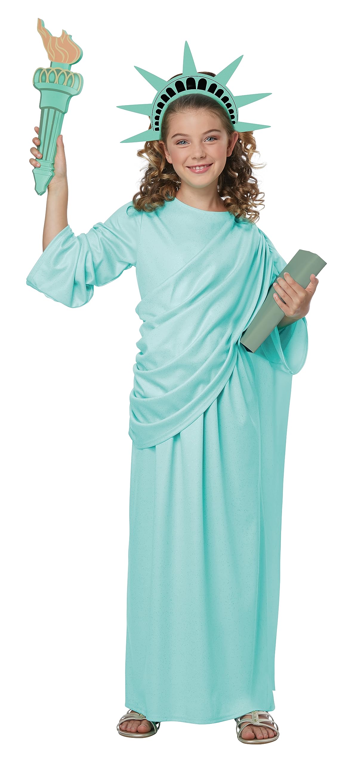 California Costumes Girls Statue Of Liberty Costume Large, Green
