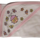 Bambini Hooded Towel With Pink Binding And Screen Prints