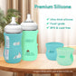 Audrwall Silicone Sleeves For Avent Natural Glass Baby Bottles, Bpa Free, Anti Breakage Baby Bottle Holder (Blue + Green + White