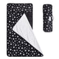 Toddler Sleeping Bag Nap Mat Black With Removable Pillow And Fleece Minky Blanket, Lightweight, Soft Perfect For Kids Preschool,