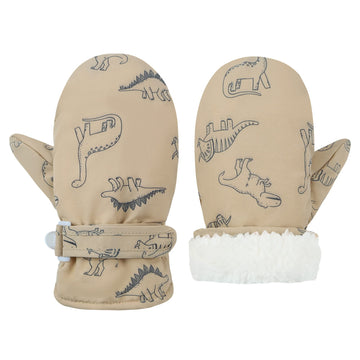 Fynnsure Toddler Mittens Lined Fleece Snow Gloves For Boys Girls Kids Winter Ski Gloves Baby Mittens Khaki 1-2 Years