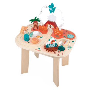Janod - Dino Dinosaur Activity Table 15.74 x 12.59 x 20.47 - Sorting Shapes by Color - Stimulates Motor Skills - Engaging Activi