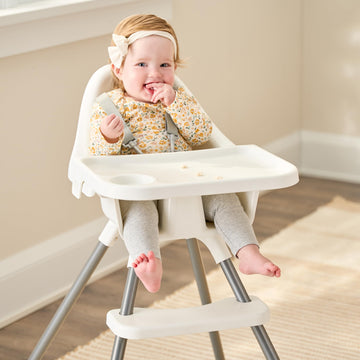 Regalo Baby Basics High Chair for Babies and Toddlers, Baby High Chair with Removable Oversized Tray & Cup Holder, 5-Point Harne