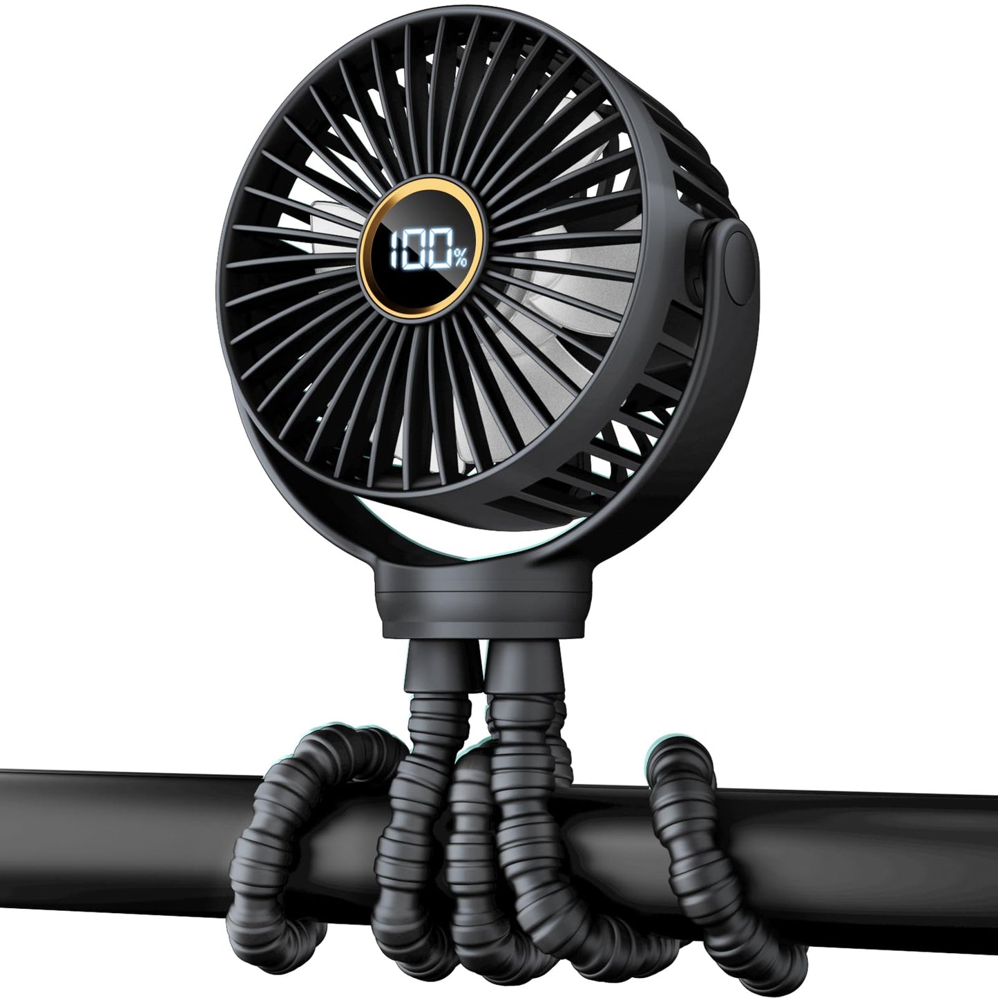 Portable Stroller Mini Fan, Small Rechargeable Personal Fan, Baby Travel Essentials for Wagon, Car Seat, Treadmill, Battery Powe