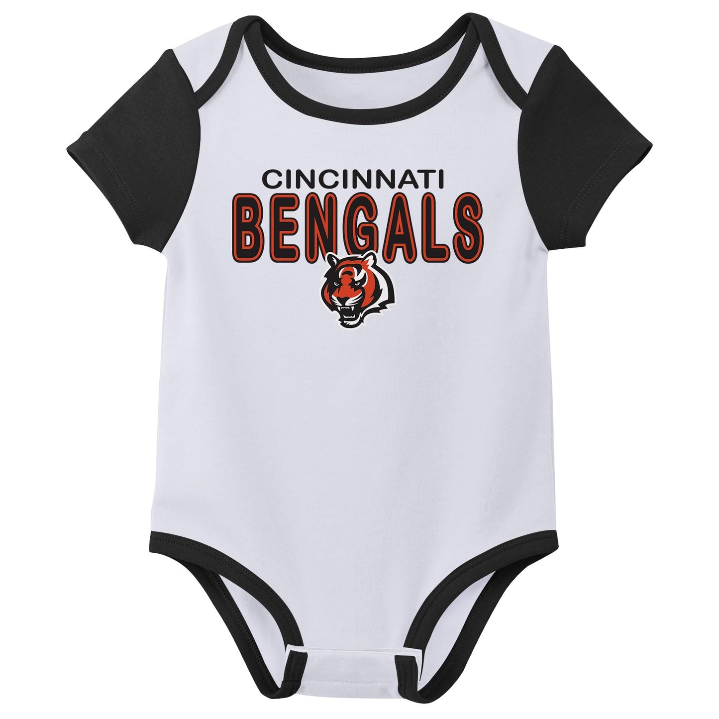 Outerstuff Nfl Newborn Baby And Infant Short Sleeve Bodysuit Variety 3-Pack - Cincinnati Bengals, 18M