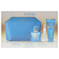 Guess Seductive Blue by Guess for Women - 4 Pc Gift Set 2.5oz EDT Spray, 3.4oz Body Lotion, 0.5oz EDT Spray, Pouch