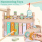 Wooden Montessori Toys for Toddlers 1-3, Baby Pounding Hammering Toy with Xylophone & Fishing Game, Car Ramp Racer, Stacking Blo