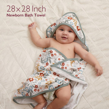 Momcozy Baby Towel With Hooded-2 Pack Soft Bath Towel Set-Shower Gifts Or Bath Essential For Infant,Newborn, Toddler (28 X 28 In