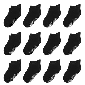 Hyzgb Baby Socks 12-24 Months 12 Pairs Toddler Socks 1T 2T 3T With Non Skid Grips For Toddler Baby Boys Girls 1-2-3 Years Old Id