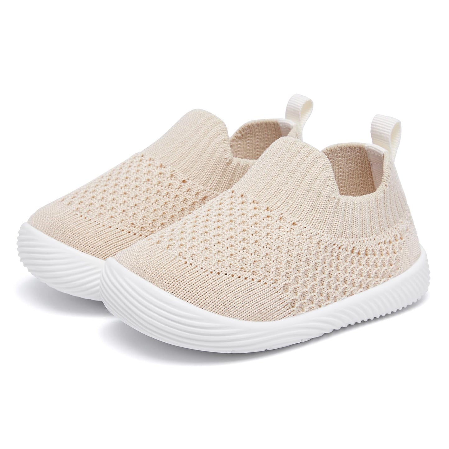 Morendl Toddler Shoes Baby Walking Sock Shoes Non-Slip Breathable Boys & Girls Sneakers Infant Tennis Shoes Khaki 9-12Months