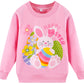 Akyzic Girls Easter Bunny Long Sleeve Crewneck Sweatshirt Tops Outfits Toddler Pink Shirt Kids Rabbit Sweater 2T
