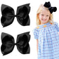 2Pcs Oaoleer Black Layered Grosgrain Ribbon Alligator Clips Hair Barrettes For Baby Girls, Infants, Toddlers, Kids, And Teens (6