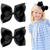 2Pcs Oaoleer Black Layered Grosgrain Ribbon Alligator Clips Hair Barrettes For Baby Girls, Infants, Toddlers, Kids, And Teens (6