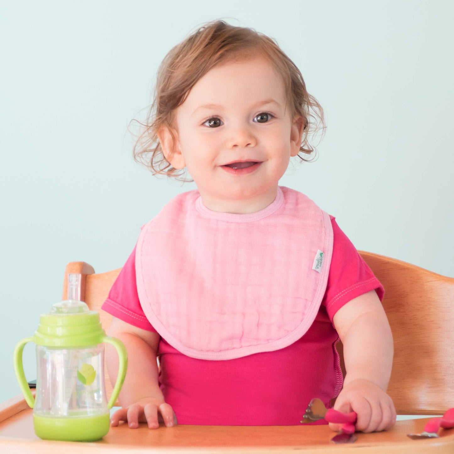 Green Sprouts Muslin Bibs Made From Organic Cotton| 4 Absorbent Layers Protect From Sniffles, Drips, & Drools | 100% Organic Cot