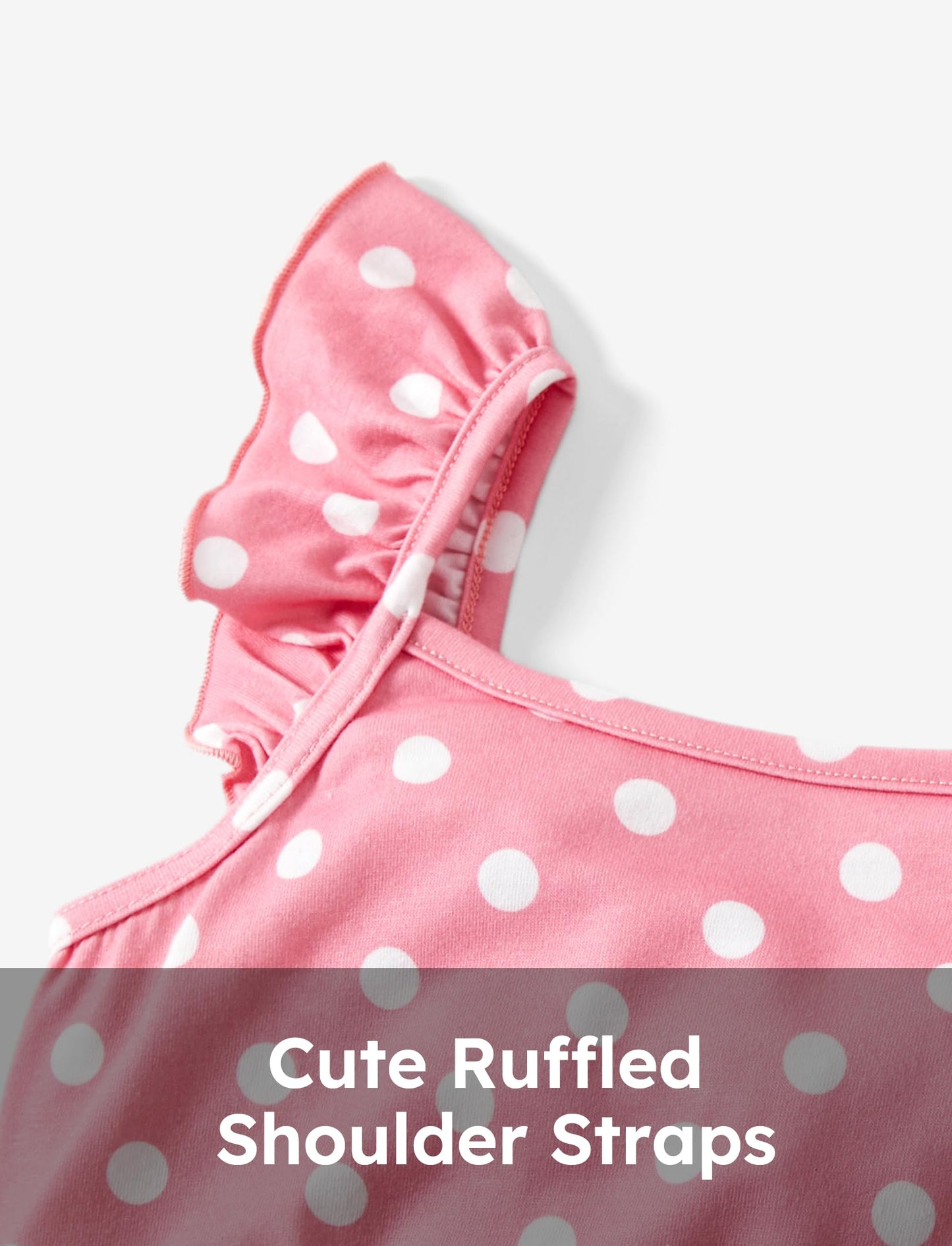 Patpat 2 Pack Toddler Girls Ruffle Sleeve A-Line Dresses Baby Girl Summer Casual Multi-Pack Sundress, Pink Rose, 6-7 Years