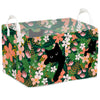 Cute Black Cat Flowers Storage Basket with Handles, Cats Gift Hamper for Pet Owners, Bin for Pet Lovers, Box for Organizing Clot