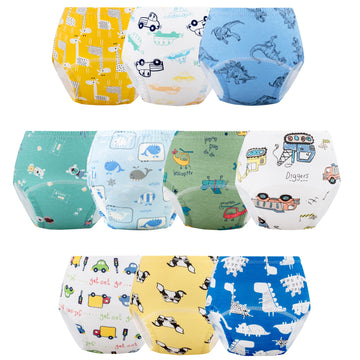 Potty Training Pants For Boys Girls, Learning Designs Training Underwear Pants (10 Packs, 3-5T, Blue)
