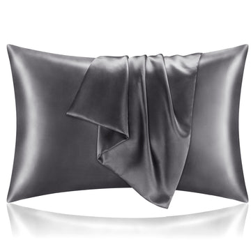 Bedelite Toddler Pillowcases 13X18 Inches - Super Soft And Silky Satin Pillowcase For Hair And Skin 2 Pack, Dark Grey Cooling Pi