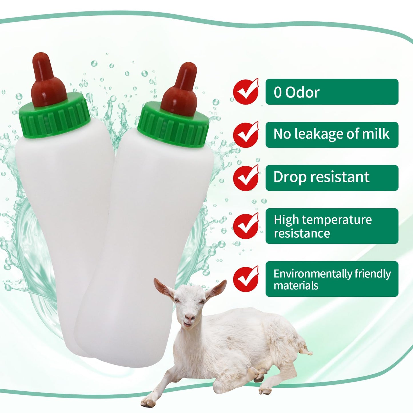 2Pcs Feeding White Lamb Baby Bottle 600Ml Goat Bottles For Feeding Baby Goats Household Farm Animal Calf Bottle Feeding