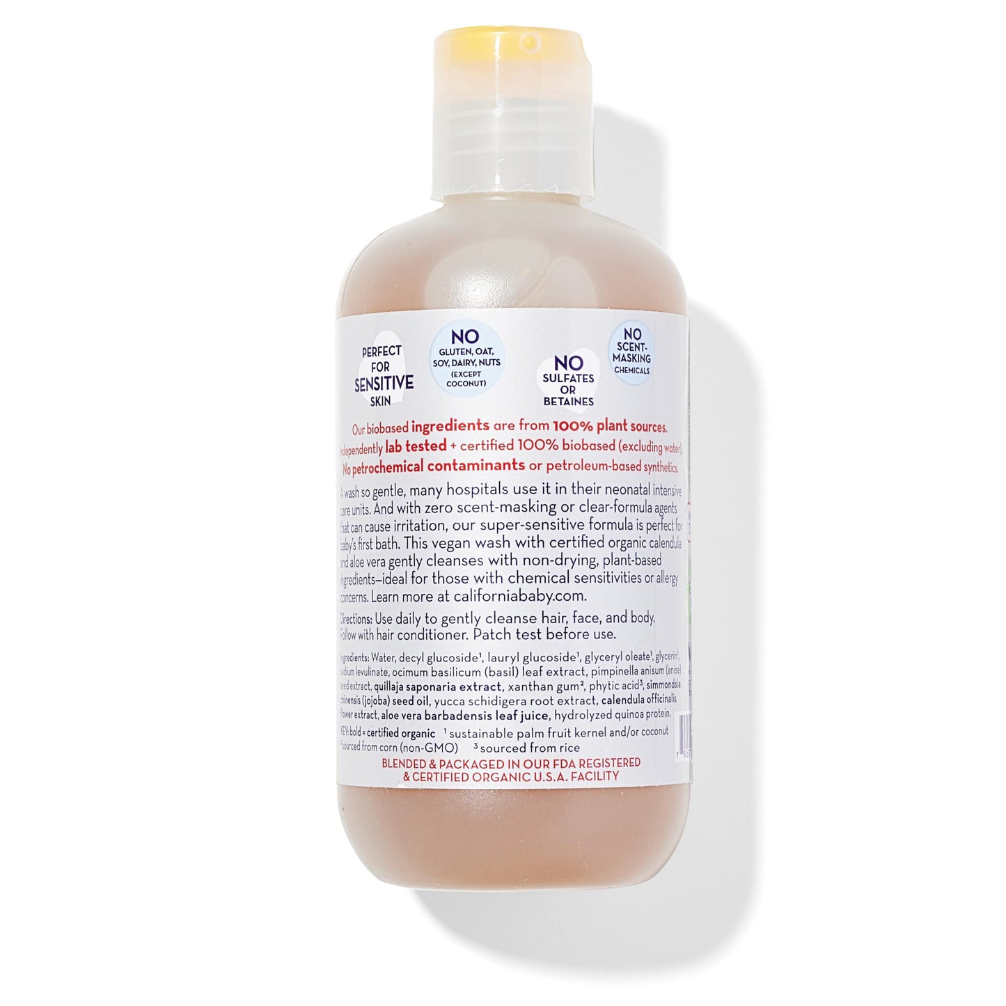 California Baby Super Sensitive Body Wash And Shampoo  For Newborns And Adults With Sensitive Skin  100% Plant-Based (Usda Certi
