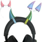 2X Demon Horns For Headset/Cosplay - Made In Usa - 20 Colors (Dual Lgreen/Lblue)