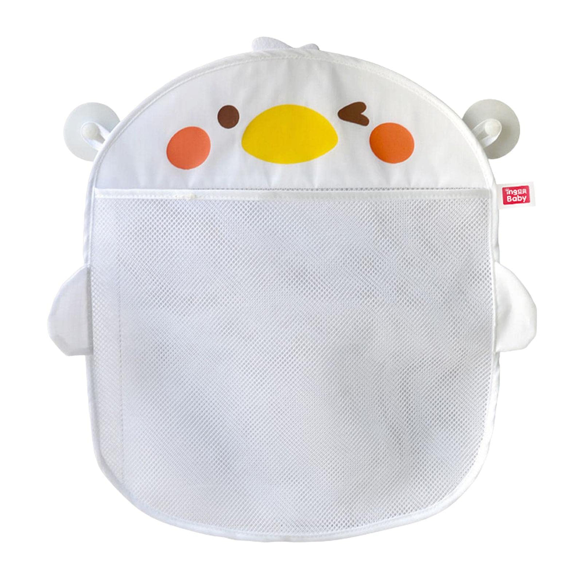 SNAPPSY Bath Toy Storage Mesh Bag Organizer Easy Clean Tidy Quick Dry for Bathtub White|Mesh Bathroom Toy Storage Bag | Suction 