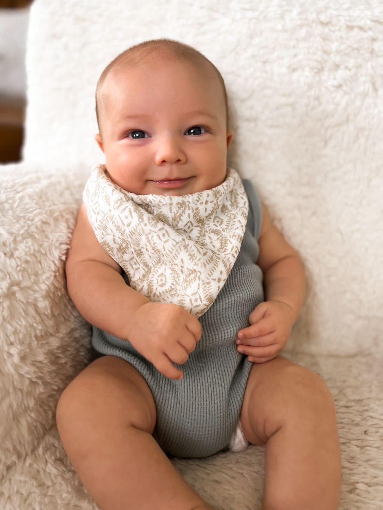 Crane Baby Soft Muslin Baby Bib Set, Adjustable And Absorbent Bandana Style Bibs For Boys And Girls, Safari Animal, 3 Piece, 18.