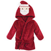 Hudson Baby Unisex Baby Plush Animal Face Bathrobe, Red Santa, 0-9 Months