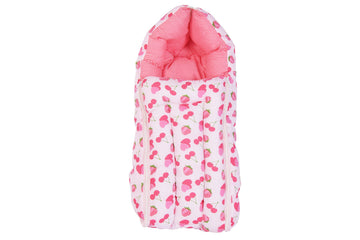 Babloo Infant Born Baby Boys & Baby Girls Cotton Bedding Carry Bag Cum Baby Carry Bag (Pink, 06 Months)