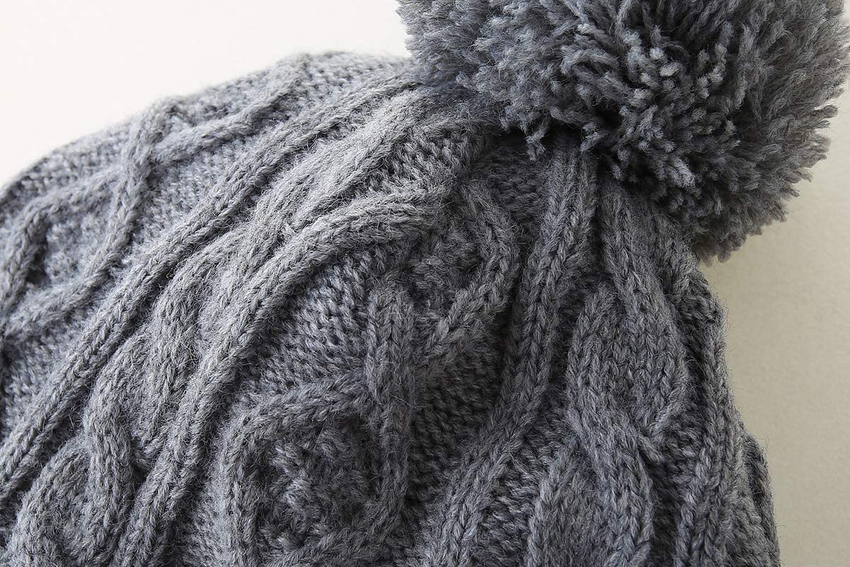 Lmlalml Boys Winter Hat Earflap Knitted Beanie For Kids Warm Fleece Lined Thicken Hat For Baby