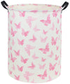Tibaolover Butterfly Pink Basket Baby Girl Basket Kids Storage Basket Rectangular Cute Toy Storage Bin Organizer Shelf Book Bask
