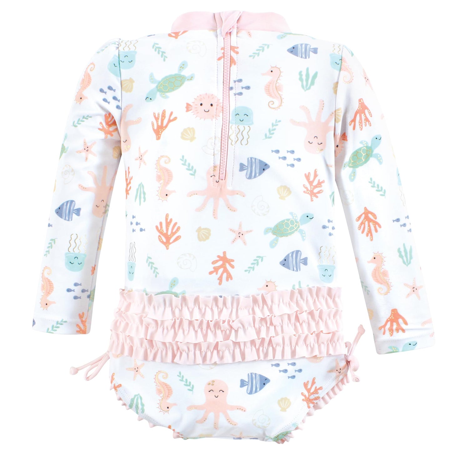 Hudson Baby Baby Girl'S Toddler Swimsuit, Pastel Sea