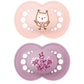 Mam Original Matte Baby Pacifier, Nipple Shape Helps Promote Healthy Oral Development, Sterilizer Case, 2 Pack, 16+ Months, Girl