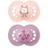 Mam Original Matte Baby Pacifier, Nipple Shape Helps Promote Healthy Oral Development, Sterilizer Case, 2 Pack, 16+ Months, Girl