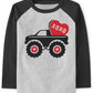 Toddler Boys T-Shirt Valentine'S Day Shirt Car Heart Tops Kids Long Sleeve Raglan Baby Tees Size 3T 4T
