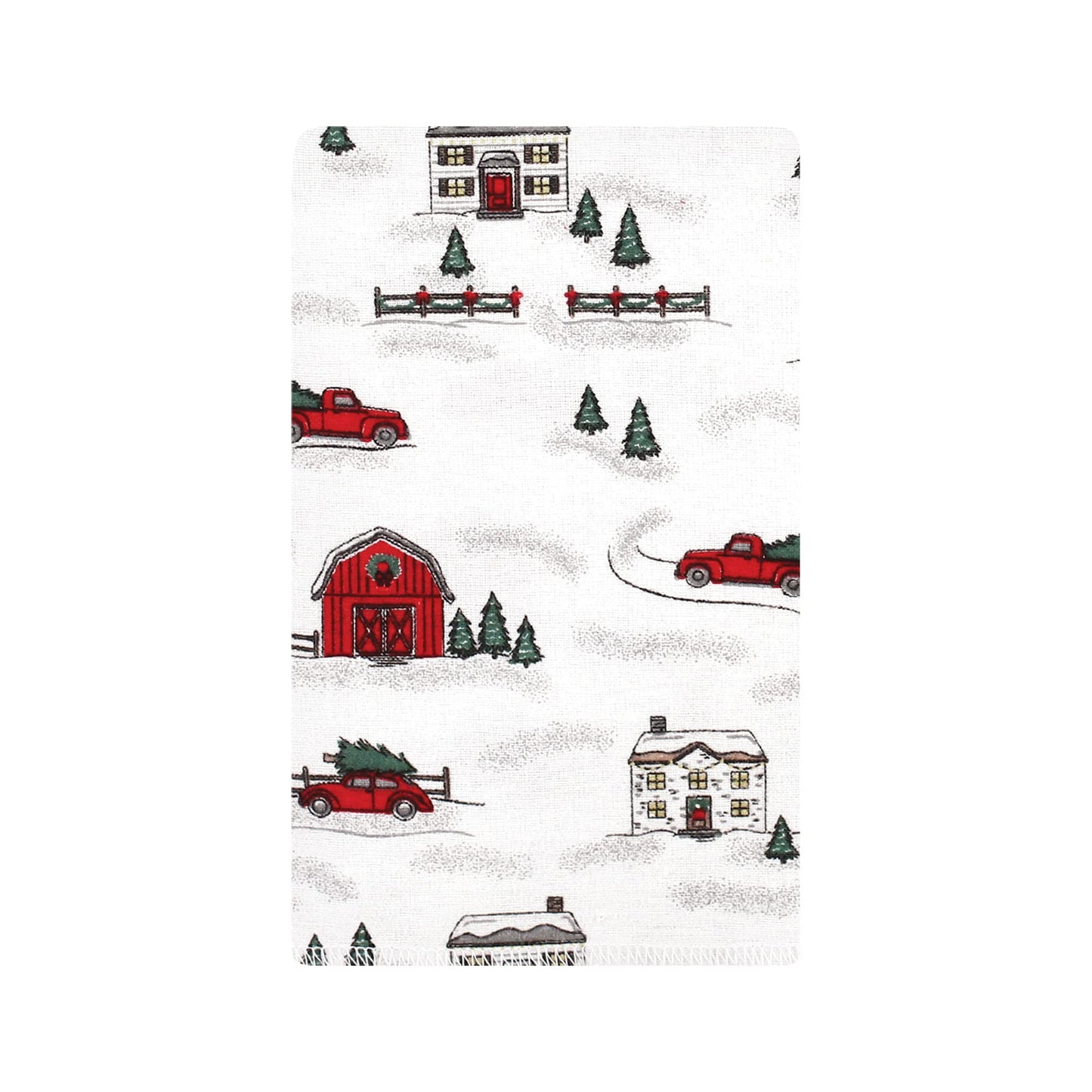 Hudson Baby Unisex Baby Cotton Flannel Burp Cloths, Christmas Scene, One Size