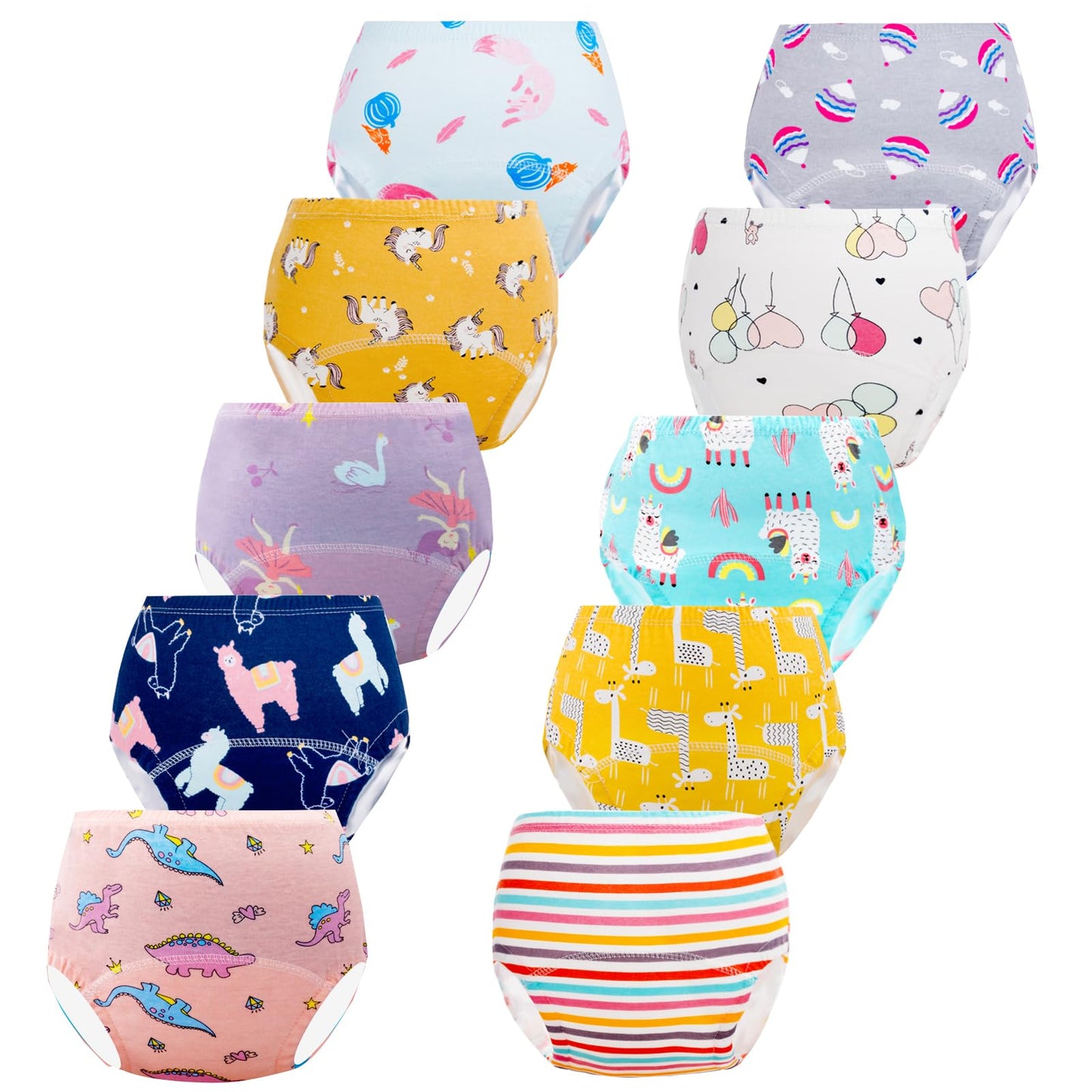 Potty Training Underwear for Girls, Toddler Learning Training Underwear Boys (10 Packs, 3-4T, Multi-Colored