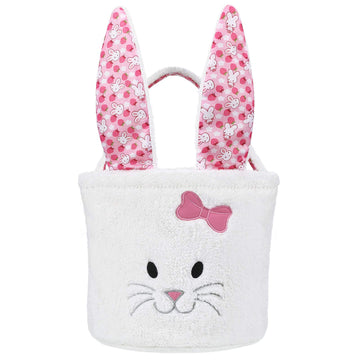 Easter Eggs Basket, Fluffy Bunny Baskets Cute Plush Rabit Basket With Foldable Bunny Ears, Easter Egg Hunts Easter Theme Party S