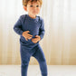 Vaenait Baby Kids Long Sleeve Modal Sleepwear Pajamas 2Pcs Set Modal Darkblue L