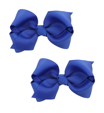 Koolgil Baby Girl's 2Pcs Cute 3 Inch Pure Color Bow-knot Hair Clip for Photography Travel Daily Life (Royal Blue)