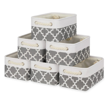 Bidtakay Small Storage Basket Cute Storage Bins Collapsible Fabric Basket Set Of 6 Canvas Organizer Bin Empty Gift Baskets Baby