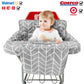 2-In-1 Shopping Cart And High Chair Cover For Baby, Padded Cover, Fold'N Roll Style, Portable With Carry Bag (Gray Arrow)