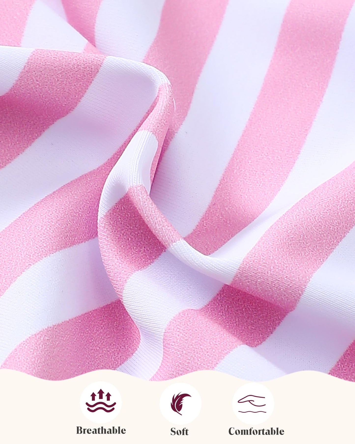 Mioglrie Baby Girl Swimsuit Infant 18-24 Month Bathing Suits Newborn Girls Summer Beach Swimwear Toddler Pink Ruffle Stripe One