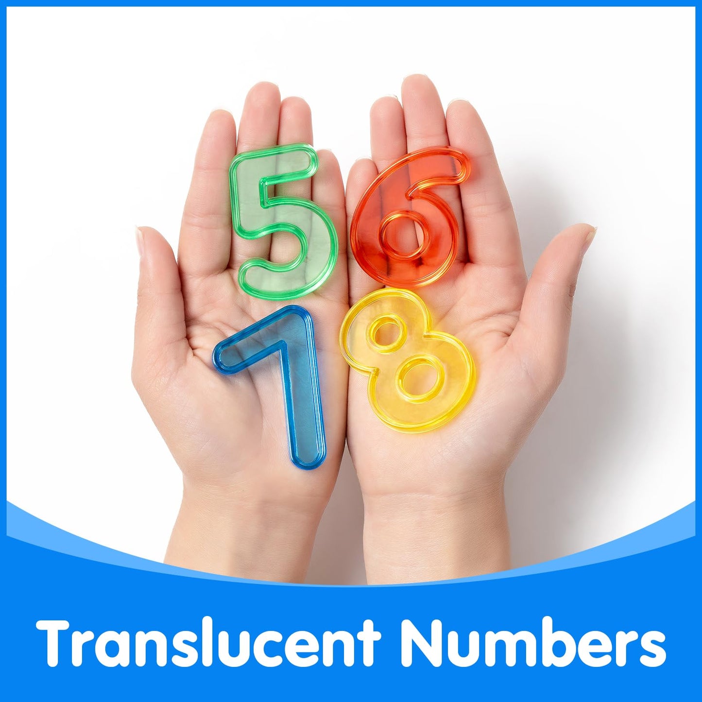 Odoorgames 48 Pcs Translucent Numbers - Light Table Toys, Manipulatives and Accessories for Enhanced Learning & Fun
