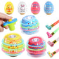 Easter Eggs Toys,4 Pack Easter Egg Spinning Tops With Flash & Music,Easter Gifts For Kids Easter Basket Essentials Stuffers,East